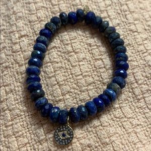 Sydney Evan lapis and diamond evil eye bracelet